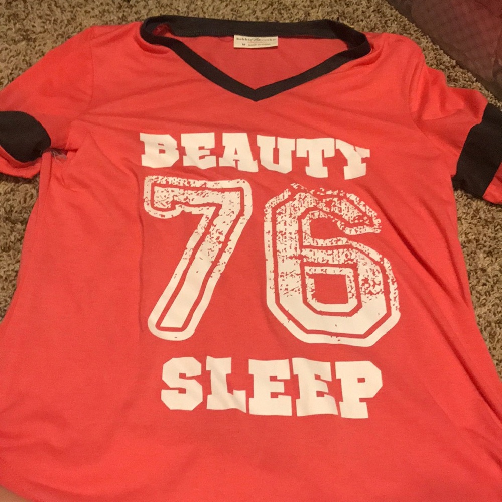 Soft pink and gray sleep shirt